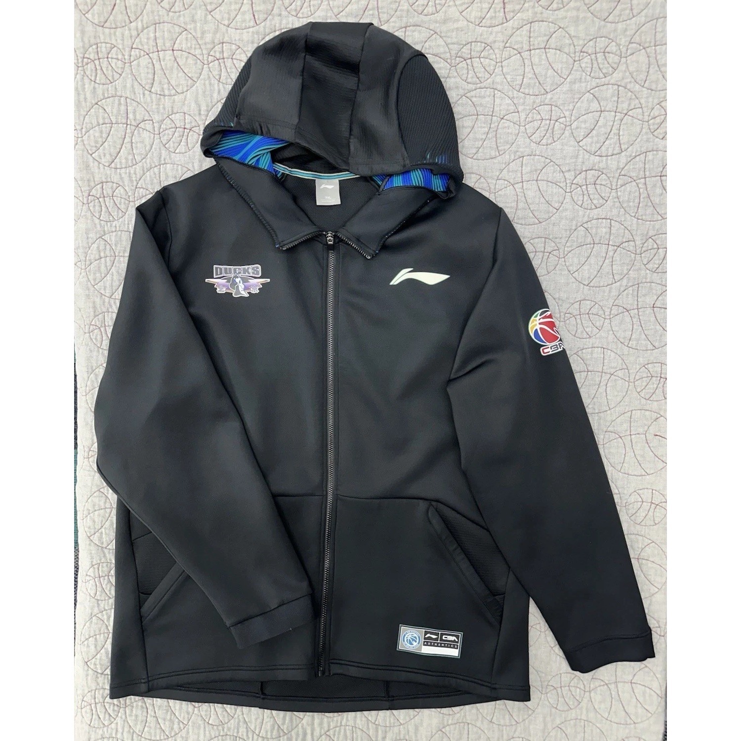 Li-Ning Beijing Ducks Cba Authentic Zip Hoodie Jacket Black 7xl Basketball
